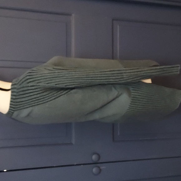 Smartwool hi-low hem ribbed raglan sleeve sweater grey blue crewneck sz small - Picture 3 of 8